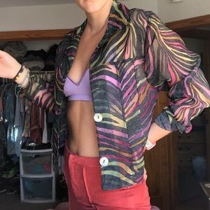 Sheer rainbow zebra jacket ✨☀️